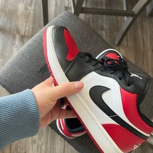Black, White, and Red Sneakers
